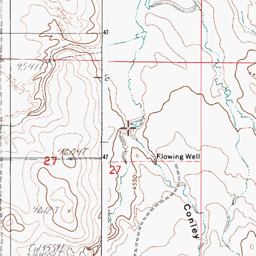 Topographic Map of Conley Draw, WY