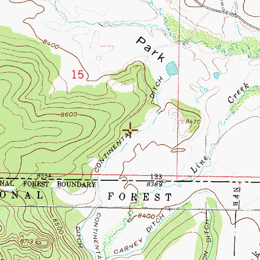 Topographic Map of Continental Ditch, WY