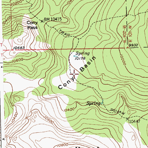 Topographic Map of Cony Basin, WY