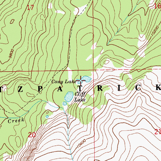 Topographic Map of Cony Lake, WY
