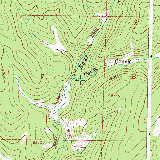Topographic Map of Coon Creek, WY