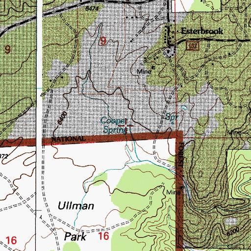 Topographic Map of Cooper Spring, WY