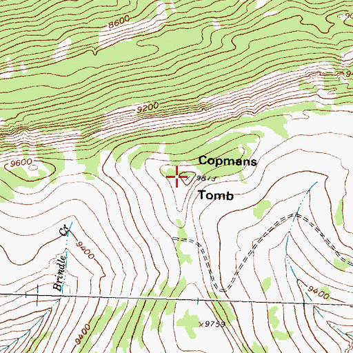 Topographic Map of Cedar Mountain, WY
