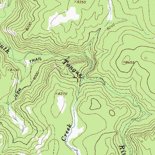 Topographic Map of Copper Creek, WY