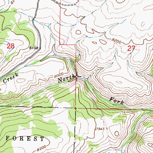 Topographic Map of Copper Creek, WY