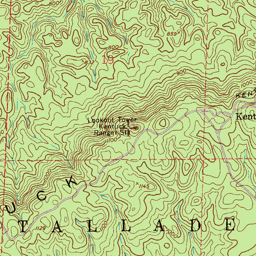 Topographic Map of Kentuck Ranger Station, AL