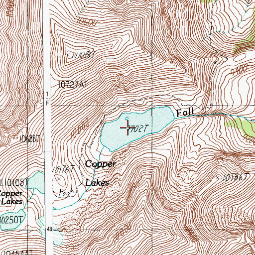 Topographic Map of Copper Lakes, WY