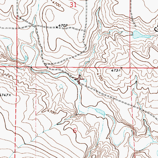 Topographic Map of Corder Creek, WY