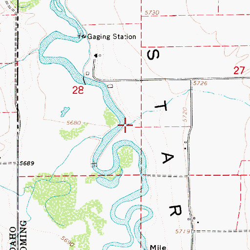 Topographic Map of Corral Canyon, WY