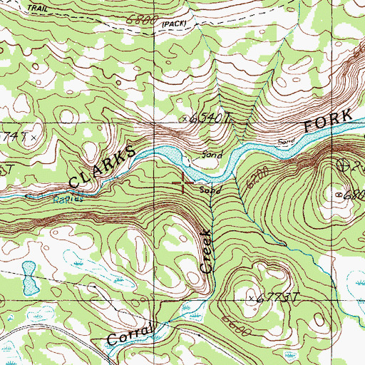 Topographic Map of Corral Creek, WY