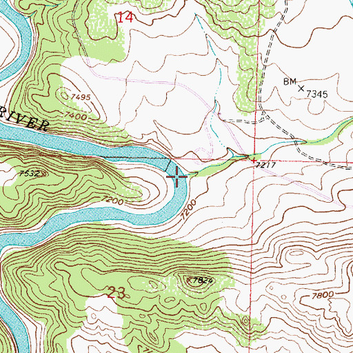 Topographic Map of Corral Creek, WY