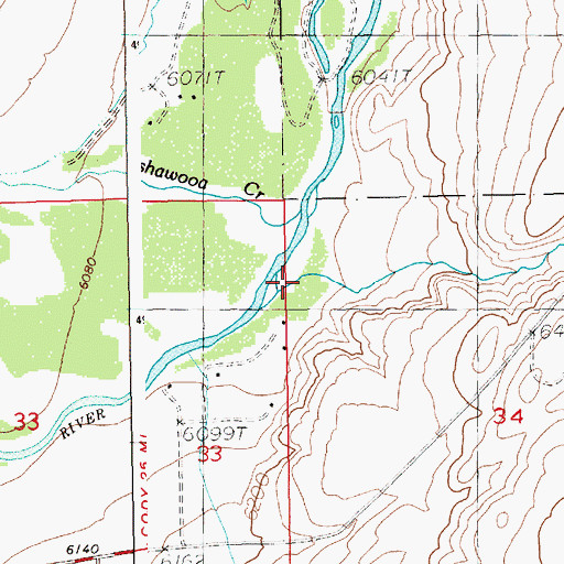 Topographic Map of Corral Creek, WY