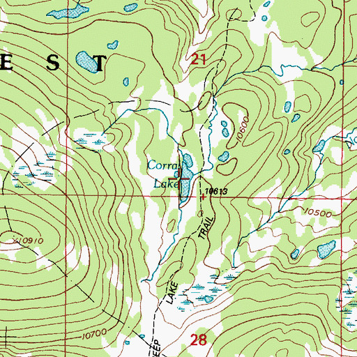 Topographic Map of Corral Lake, WY