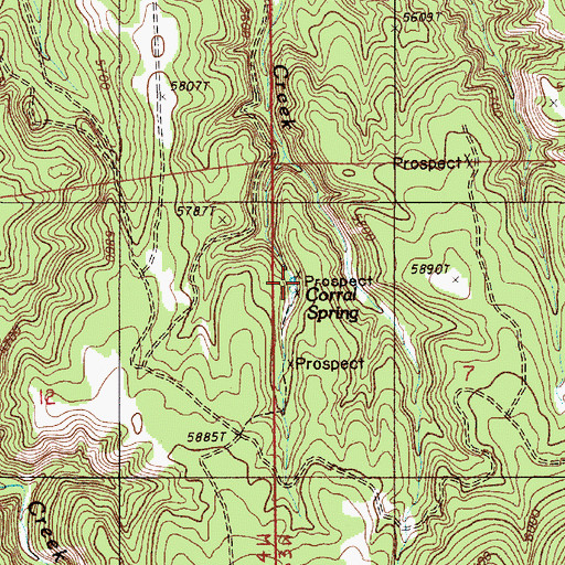 Topographic Map of Corral Spring, WY
