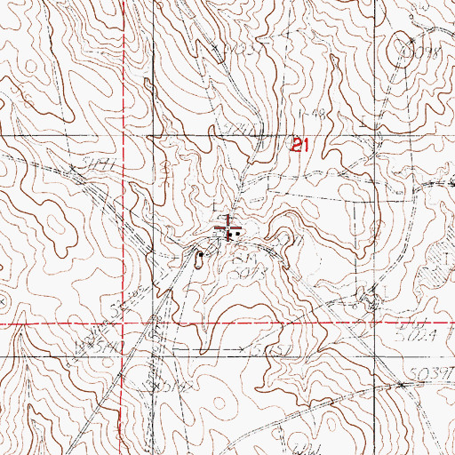Topographic Map of Cosner Ranch, WY