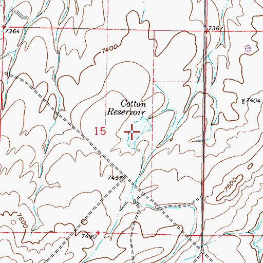 Topographic Map of Cotton Reservoir, WY