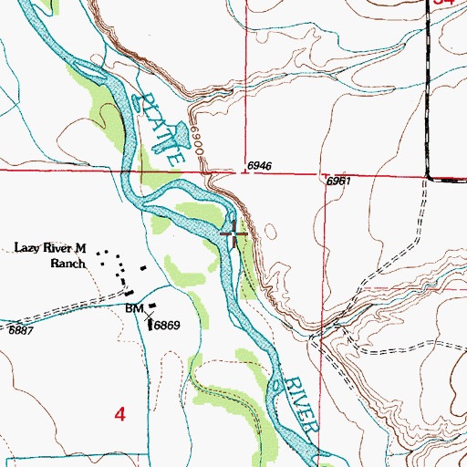 Topographic Map of Cottonwood Creek, WY