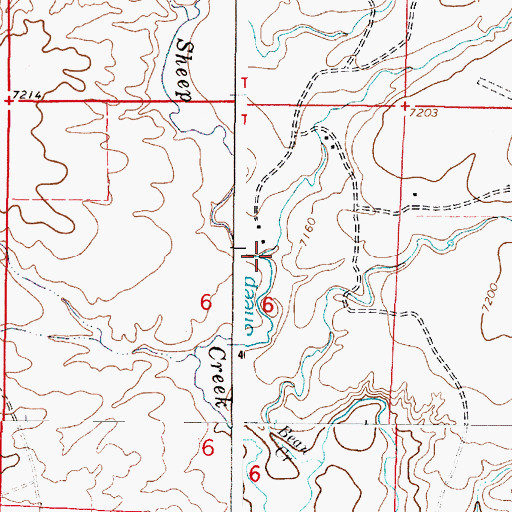 Topographic Map of Cottonwood Creek, WY