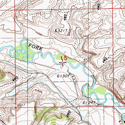 Topographic Map of Cottonwood Creek, WY