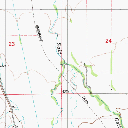 Topographic Map of Cottonwood Creek, WY