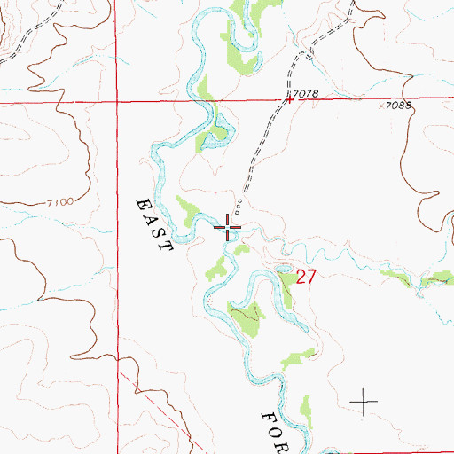 Topographic Map of Cottonwood Creek, WY