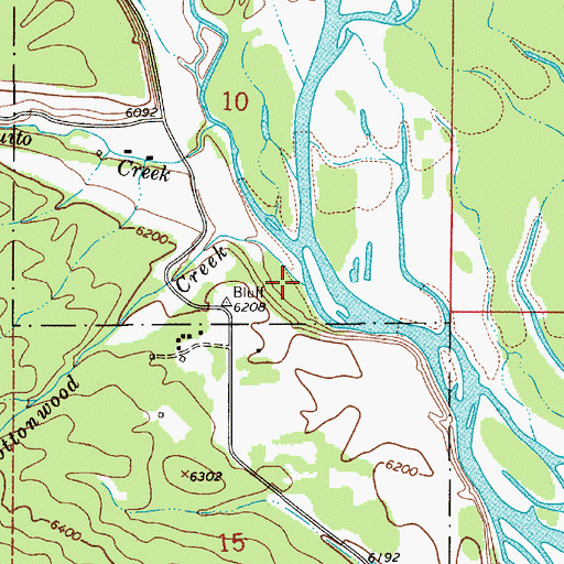 Topographic Map of Cottonwood Creek, WY