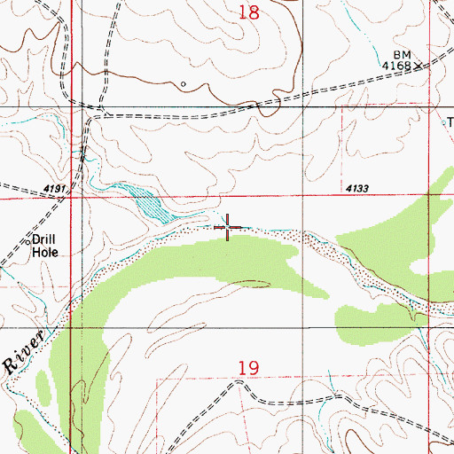 Topographic Map of Cottonwood Creek, WY