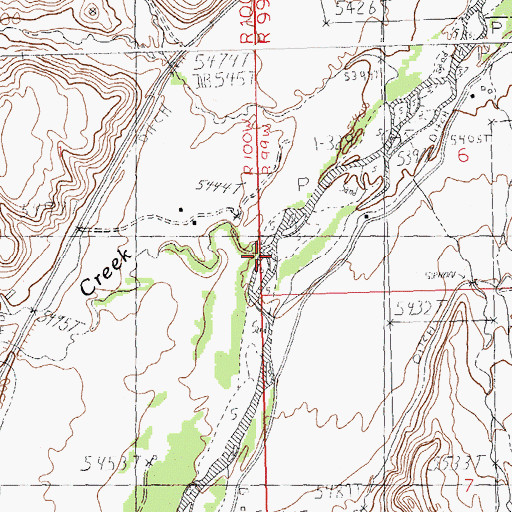 Topographic Map of Cottonwood Creek, WY