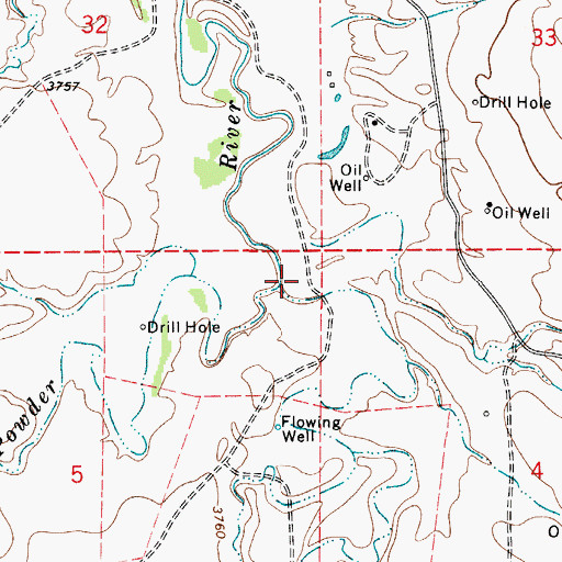 Topographic Map of Cottonwood Creek, WY