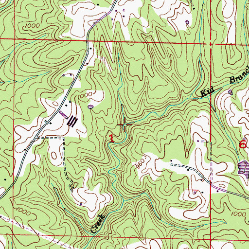 Topographic Map of Kid Branch, AL
