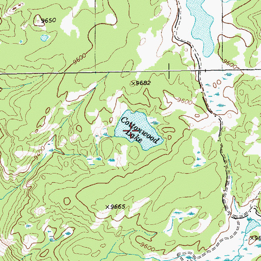Topographic Map of Cottonwood Lake, WY
