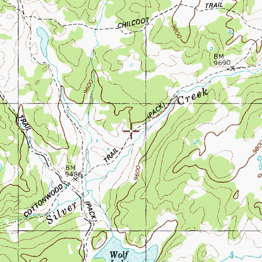 Topographic Map of Cottonwood Trail, WY