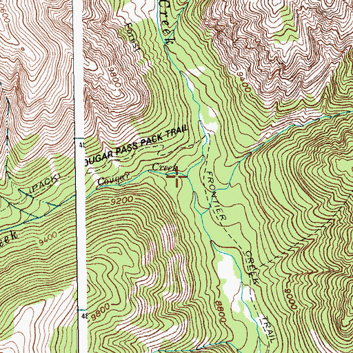 Topographic Map of Cougar Creek, WY