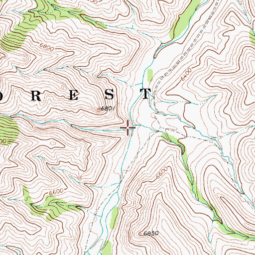 Topographic Map of Cougar Creek, WY