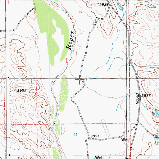 Topographic Map of Count Creek, WY