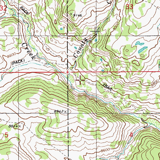 Topographic Map of County Creek, WY