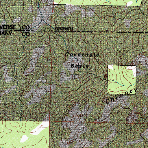 Topographic Map of Coverdale Basin, WY