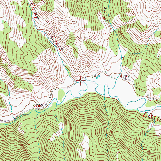 Topographic Map of Cow Camp Creek, WY