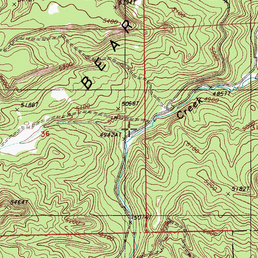 Topographic Map of Cow Creek, WY