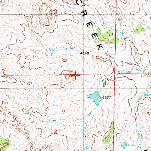 Topographic Map of Cow Creek Buttes, WY