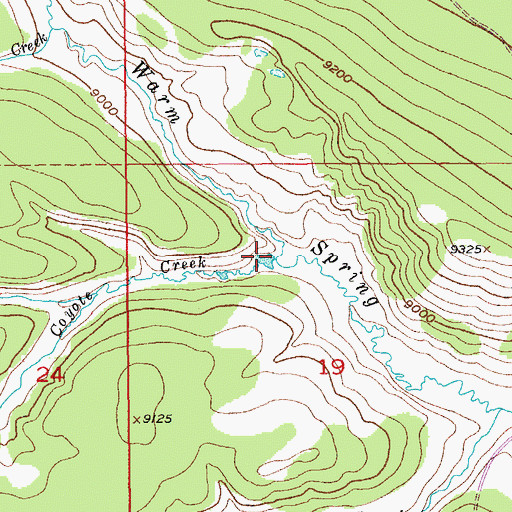Topographic Map of Coyote Creek, WY