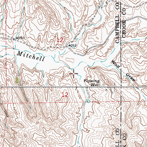 Topographic Map of Coyote Draw, WY