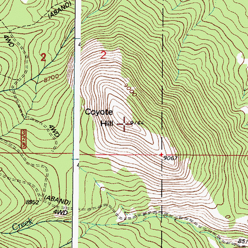 Topographic Map of Coyote Hill, WY