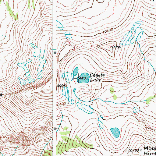 Topographic Map of Coyote Lake, WY