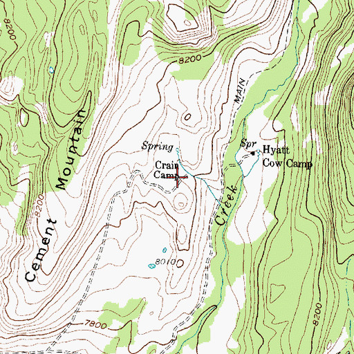 Topographic Map of Crain Camp, WY