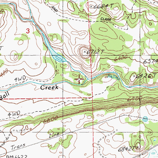 Topographic Map of Crandall Creek, WY