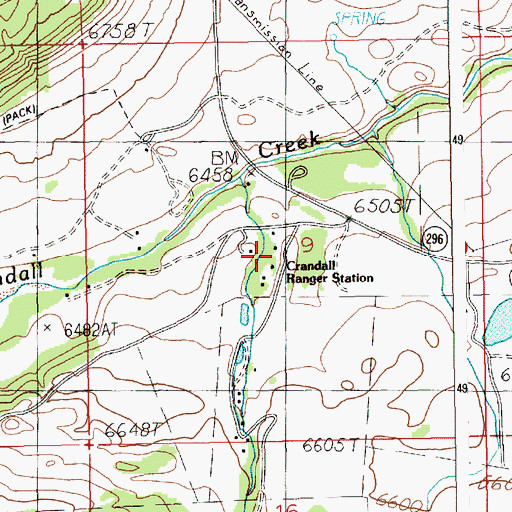 Topographic Map of Crandall Ranger Station, WY