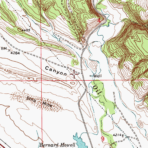Topographic Map of Crane Canyon, WY