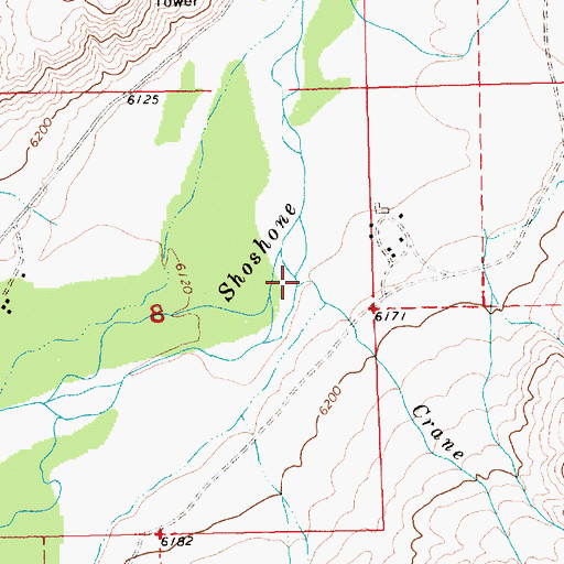 Topographic Map of Crane Creek, WY