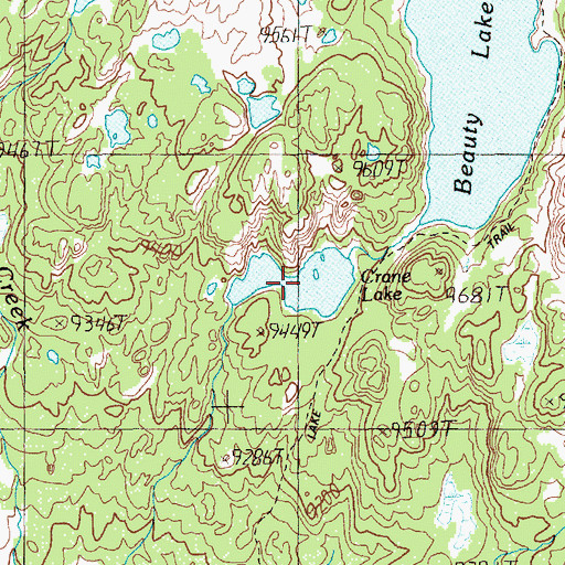 Topographic Map of Crane Lake, WY